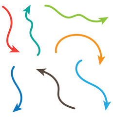 Set of Hand drawn vector arrows doodle on white background. design element vector illustration.