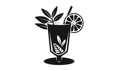 Download Mocktail Linocut Vector Art Illustration . This Design Concept Isolated Premium Vector. 