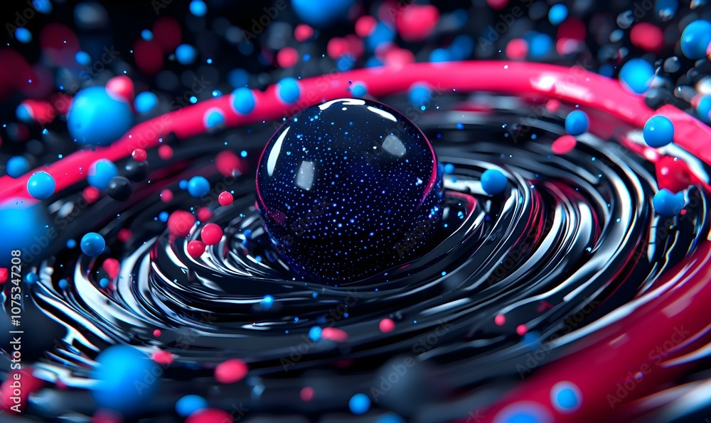 Poster dynamic digital fusion, an artistic representation merging real-time data with imaginative visuals, 