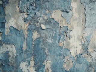 Obraz premium aged concrete wall with intricate texture, enhanced by peeling blue paint, creating a rustic and industrial aesthetic, perfect for background or architectural inspiration