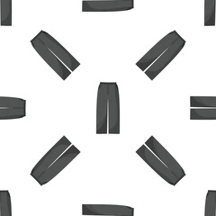 Seamless pattern of gray pants rotating on white background, simple design for textile and wrapping paper