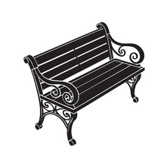 Bench silhouette vector art illustration file . 