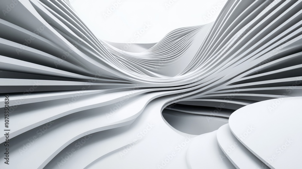 Poster abstract 3d illustration of architectural lines and shapes in a stylized background