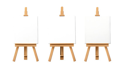 Three blank canvases