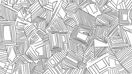 Line art illustration featuring a geometric pattern designed for a relaxing coloring page