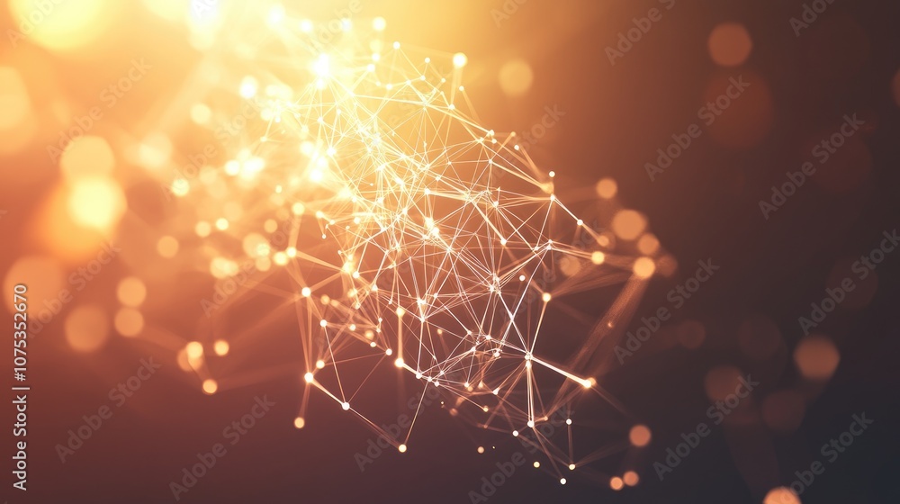 Fototapete abstract low poly dark background featuring a polygonal space with connecting dots and lines connect