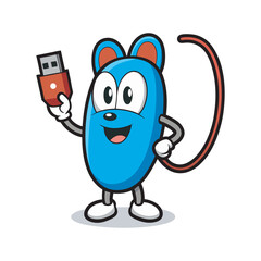 Computer mouse cartoon Vector art illustration file ,