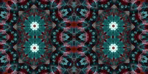 Seamless kaleidoscope pattern. The texture of the woven pattern. Endless pattern