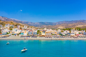 Fototapeta premium View of the amazing village and beach of Mirtos, near Ierapetra, Crete, Greece 