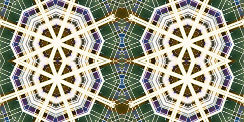Seamless kaleidoscope pattern. The texture of the woven pattern. Endless pattern