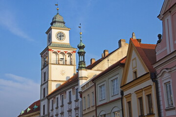 Obraz premium Old town hall in Trebon, Jindrichuv Hradec District, South Bohemian Region, Czech Republic, Europe Trebon, Wittingau, Jindrichuv Hradec District, South Bohemian Region, Czech Republic, Europe, central