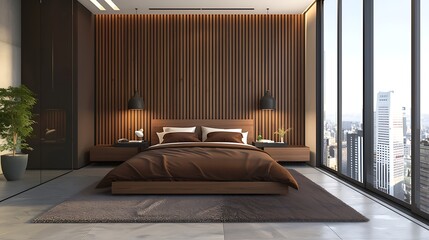 Beautiful Colored Mockup Bedroom Interior Blank Poster Decoration Art Background Image, generative AI
