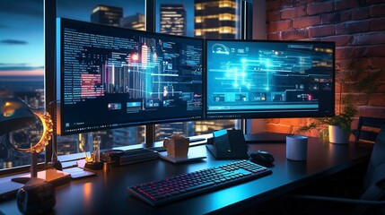 Naklejka premium A photo of a software development environment