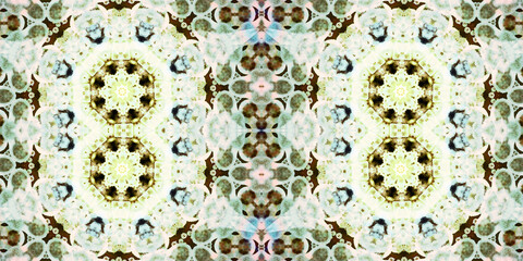 Seamless kaleidoscope pattern. The texture of the woven pattern. Endless pattern