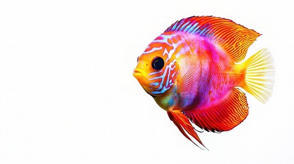 Fototapeta premium Vibrant Tropical Fish Isolated on White Background Showcasing Bright Colors and Intricate Patterns Perfect for Nature and Aquatic-themed Projects