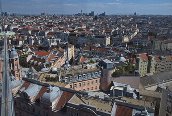 Panoramic view of Vienna from the observation platform on Haus des Meeres,Vienna,Austria,Europe
