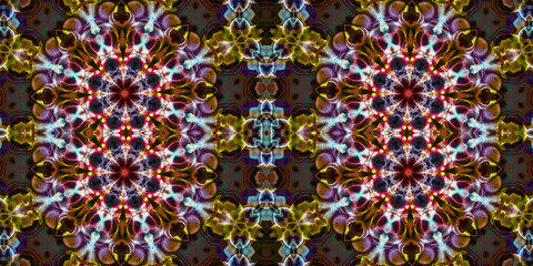 Seamless kaleidoscope pattern. The texture of the woven pattern. Endless pattern