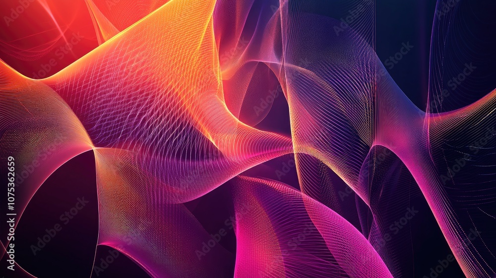 Poster abstract digital background featuring intricate shapes and high detail elements with depth of field 