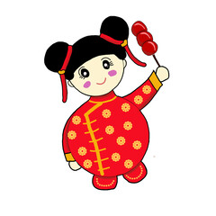 Chinese New Year Girl Tanghulu