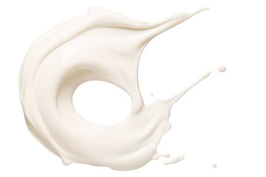 A splash of smear of cream isolated on a transparent background.
