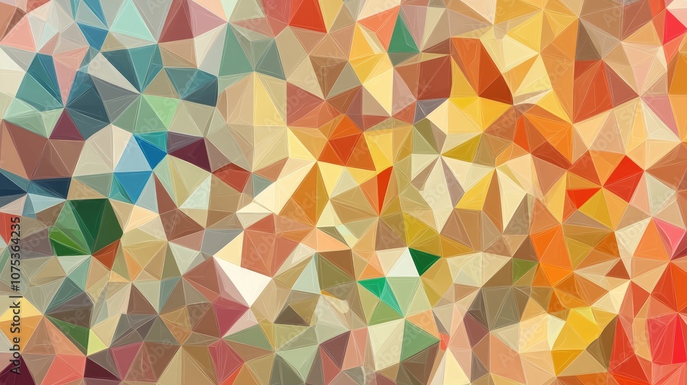 Poster low polygon triangle pattern background in a line art style