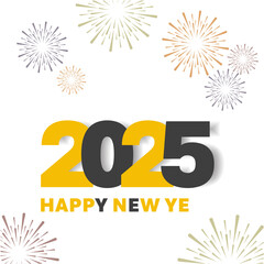 Background 2025 Happy New Year Logo Design Graphic. 2025 Number Design Vector Template Illustration. 
