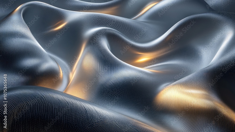 Poster line art illustration of a smooth abstract architectural background featuring illuminated elements 3