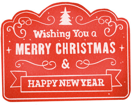Merry Christmas Happy New Year Sign Make A Wish Tag