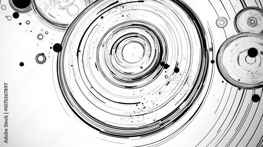 Poster line art illustration featuring a digital backdrop with interconnected lines and circles ideal for s