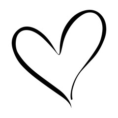 Heart symbol icon, hand drawn element of love and romantic doodle art illustration 