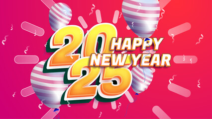 Yellow Pink And White Celebrating 2025 Design Background