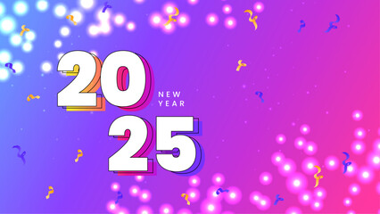 Blue Purple Violet Pink And White Celebrating 2025 Design Background