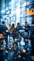 Obraz premium Data Visualization, Charts, and Graphs on Screen