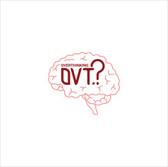 OVT. is an abbreviation of the word overthinking. Typography vector illustration design. Eps 10.