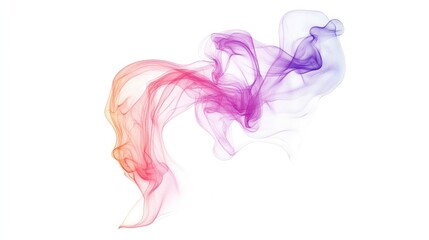 Colorful abstract smoke line art illustration on a white background