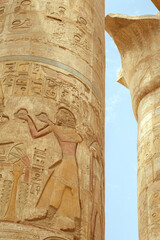 Karnak Temple in Luxor, Egypt. The Karnak Temple Complex, commonly known as Karnak, is an extensive combination of ruined temples, chapels, pylons and other buildings in Egypt, 2024