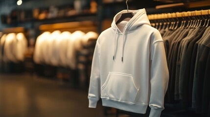 Fototapeta premium Hoodie mockup displayed in shop 