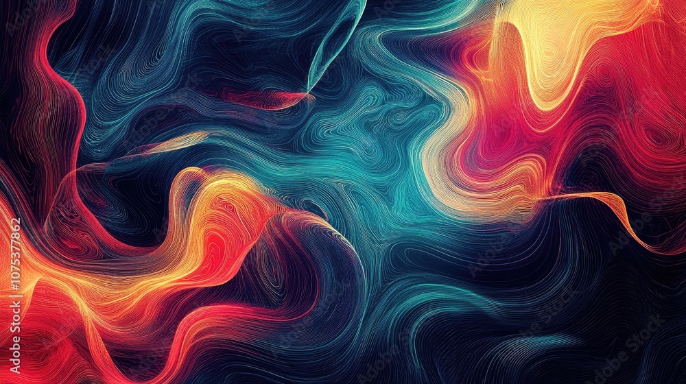Poster colorful abstract background featuring dynamic motion blur design in a line art style