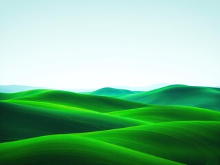 Obraz premium Vibrant green wallpaper featuring an abstract landscape with rolling hills of emerald and sapphire, green wallpaper abstract landscape nature scenery, rolling hills