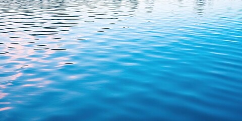 Blue and pink water ripples on a still lake, subtle ripples, nature