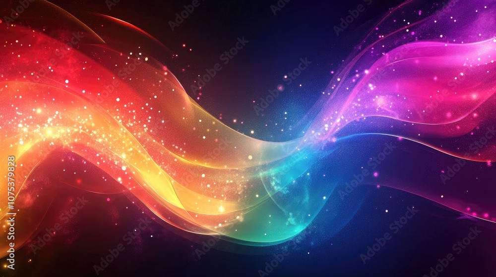 Poster vibrant abstract background featuring a multicolored design with sparkling elements