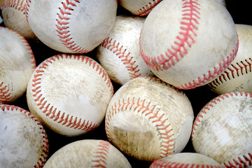 Pile or Stack of Baseballs for Playing Games
