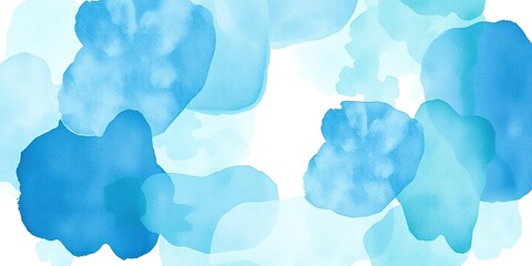 Fototapeta premium Whimsical watercolor circle design featuring subtle texture and organic shapes in shades of blue and green, nature inspired, bohemian, botanical