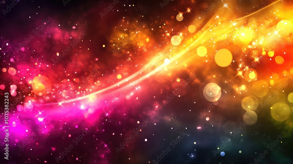 Poster vibrant abstract background featuring a multicolored design with sparkling elements