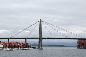 Stavanger City Bridge is a cable-stayed bridge. It crosses the Straumsteinsundet strait connecting the city centre of Stavanger to the small island of Grasholmen, in Rogaland county, Norway
