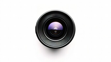High-Quality Isolated Black Camera Lens on White Background Perfect for Photography and Creative Projects