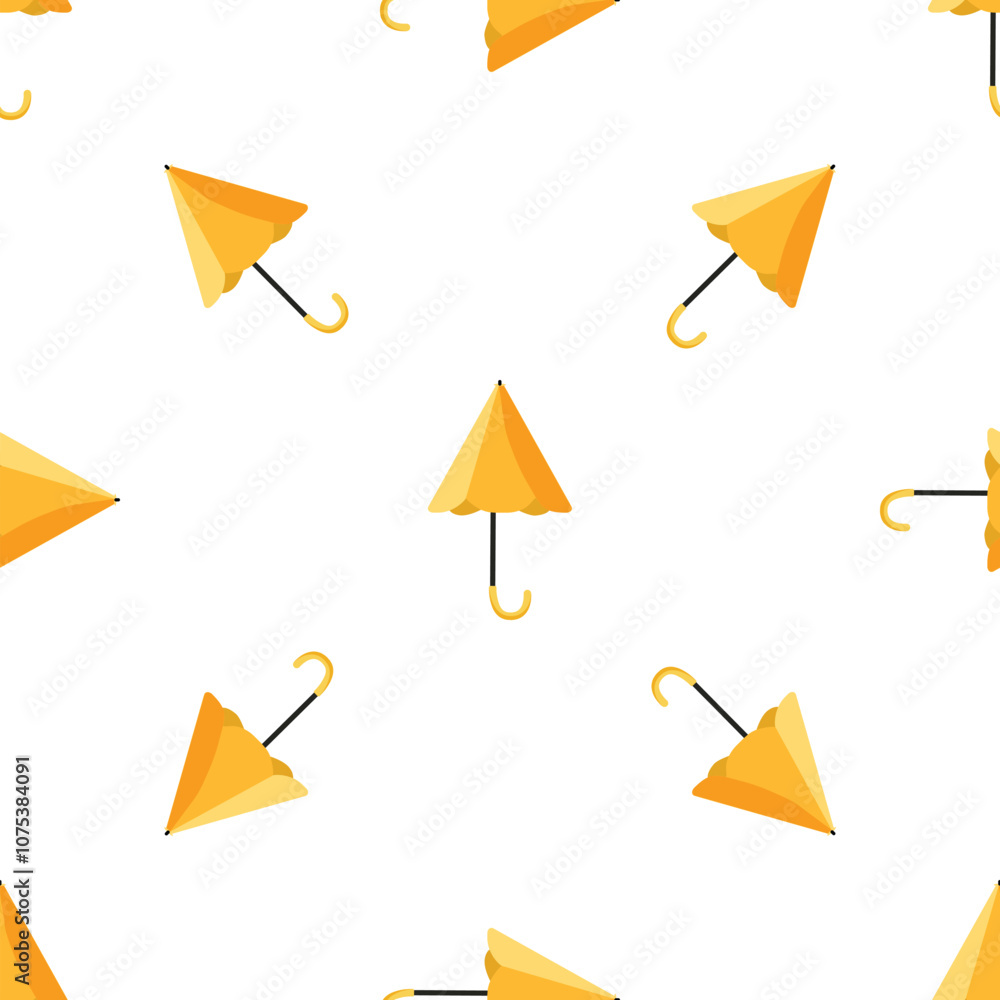 Poster seamless pattern with yellow umbrellas creating a cheerful and vibrant atmosphere, perfect for desig