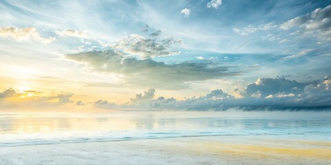 Fototapeta premium Ethereal abstract background with soft blue shades and subtle yellow undertones, peaceful ambiance, natural light