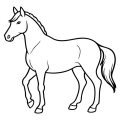 Obraz premium Black silhouette of a horse isolated on a white background