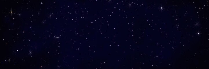 Fototapeta premium Sparkling starfield against a deep indigo backdrop, cosmic, blue